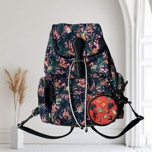Zara Dark Floral Jungle Print Backpack